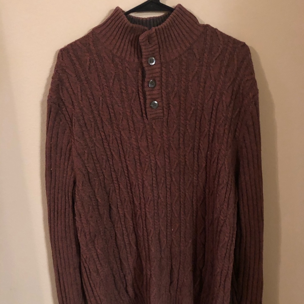 Brown knitted button up sweater